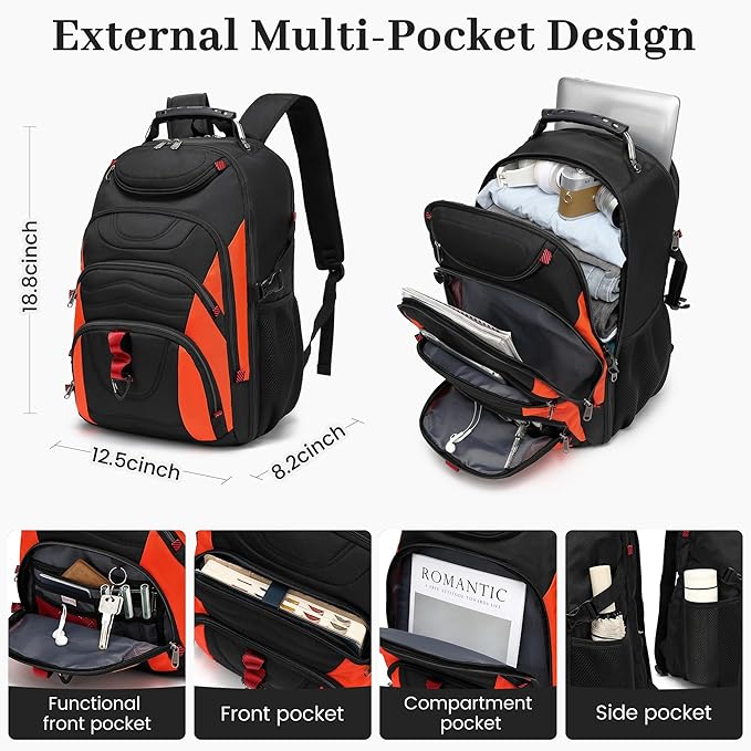 Boavan Vacuum Seal Backpack for Travel with Pump, 55L Large Bag with Zipper‑Off Detachable Vacuum Compression Bag Waterproof Carry On Large Travel Bag for Airline，Bags and Backpack Used Independently
