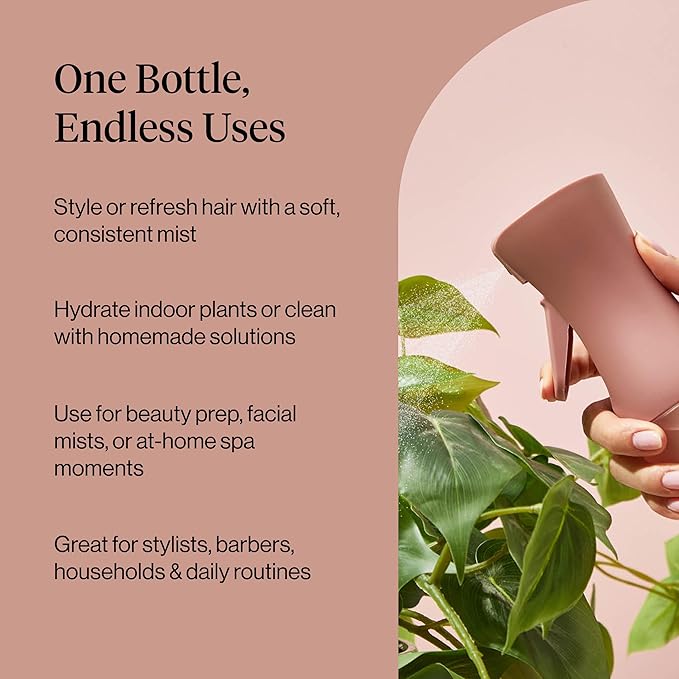Kitsch Continuous Spray Bottle for Hair – Fine Mist Water Mister & Water Spray Bottle – Recycled Hair Spray Bottle – Spray Bottles for Cleaning, Styling, Plants & More – Terracotta, 150ml