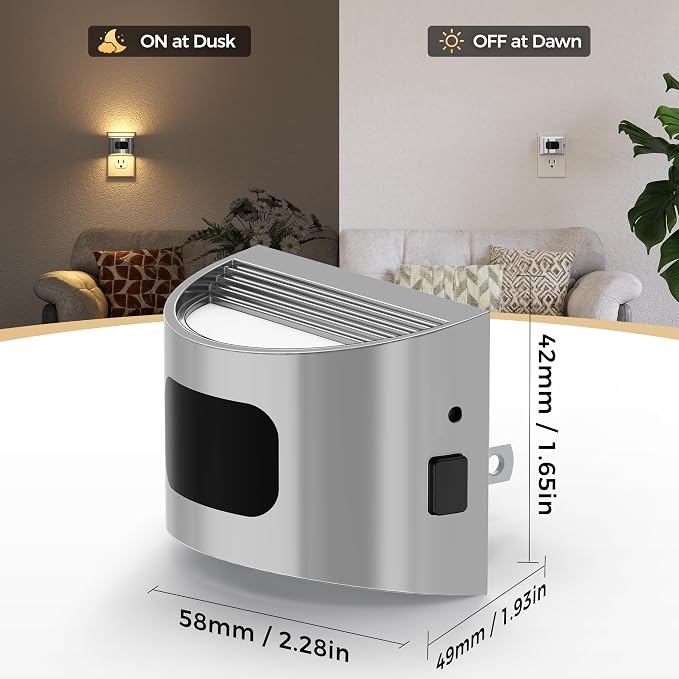 Motion Sensor Night Light, Night Lights Plug into Wall, 3000K | 3 Mode Plug-in Night Light with Motion Sensor, Dusk to Dawn, for Bedroom, Bathroom, Hallway, 2 Packs
