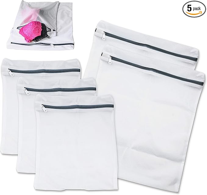 Simple Houseware Laundry Bra Lingerie Mesh Wash Bag (2 Large & 3 Medium)