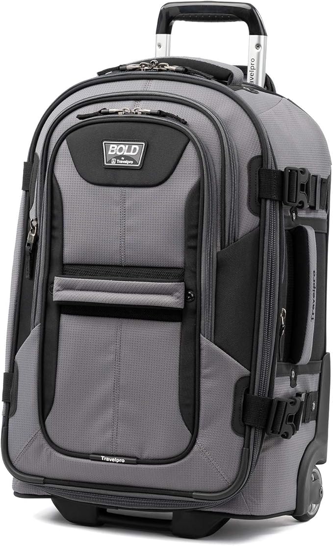 Travelpro Bold Softside Expandable Carry on Rollaboard Luggage, Carry on 22-Inch, Grey/Black