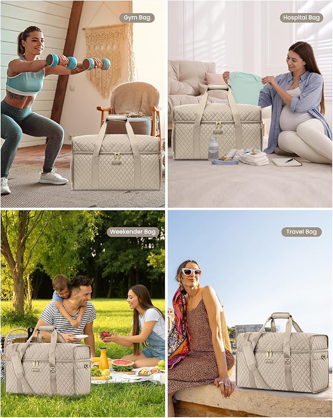 Weekender Travel Duffle Bag for Women: Overnight Bags with Shoe Compartment Carry on Bags for Airplanes with Toiletry Bag Weekend Yoga Gym Bag with Wet Pocket