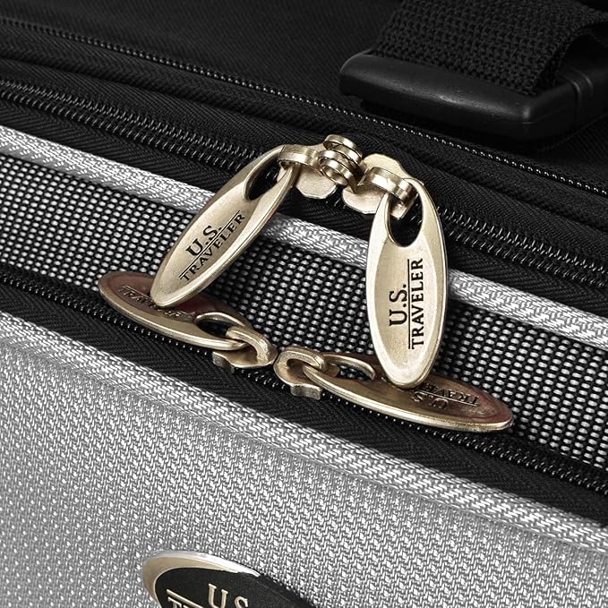 U.S. Traveler New Yorker Lightweight Expandable Rolling Luggage, Charcoal, 4-Piece Set