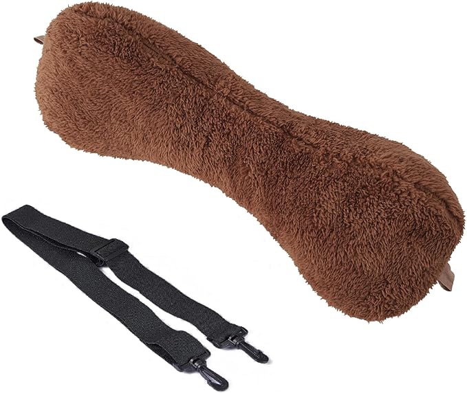 Couch Neck Pillows Adjustable Cotton Headrest Pillows for Recliner Chairs, Pain Relief Neck Support Pillow for Travel Home Sofa Armchair with Zipper Cover(Dark Brown)
