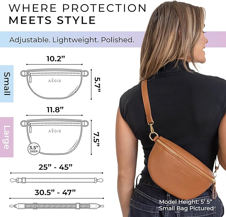 Leather RFID Anti Theft Sling Bag for Women, Pickpocket Proof Travel Crossbody Bag, RFID Blocking Crossbody Purse for Women
