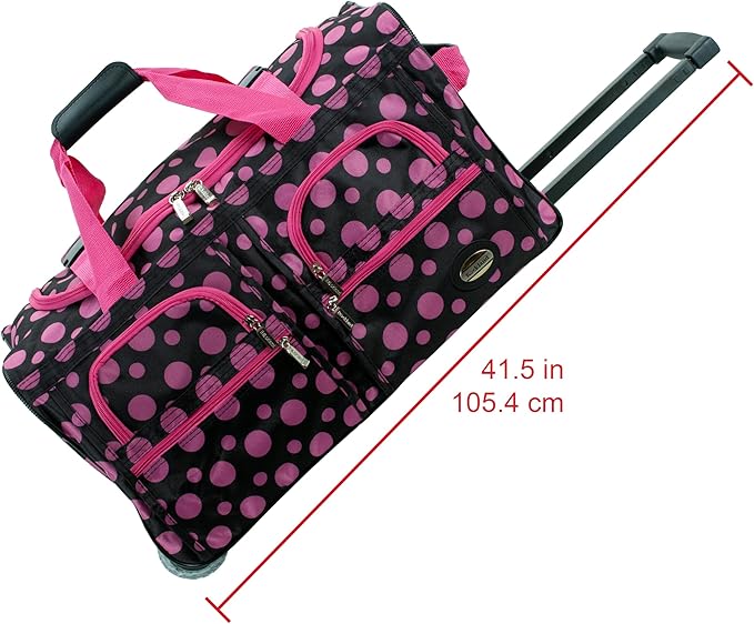Rockland Rolling Duffel Bag, Black, 22"