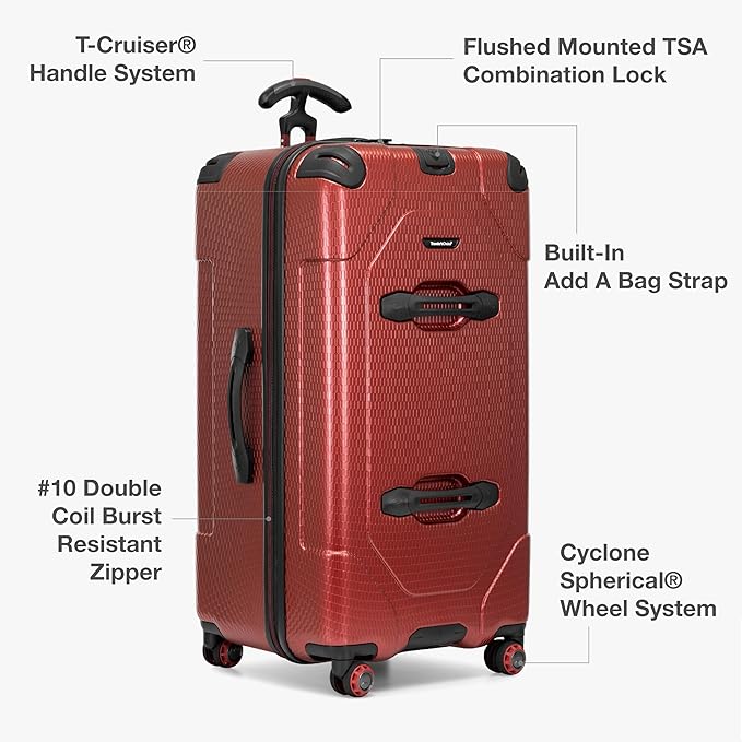 Traveler's Choice Maxporter II Polycarbonate Hardside Trunk with Spinner Wheels, Red, 31-Inch Large Trunk