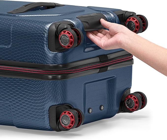 Traveler's Choice Maxporter II Polycarbonate Hardside Trunk with Spinner Wheels, Navy, 28-Inch Medium Trunk