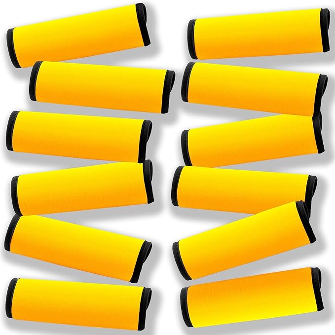 Luggage Handle Wrap 12 Pack-Bulk Luggage Handle Wraps For Suitcases Neoprene Handle Wraps/Cover/Grips For Carry on/Bag/Car Travel Accessories For Luggage (Gold 4.0)