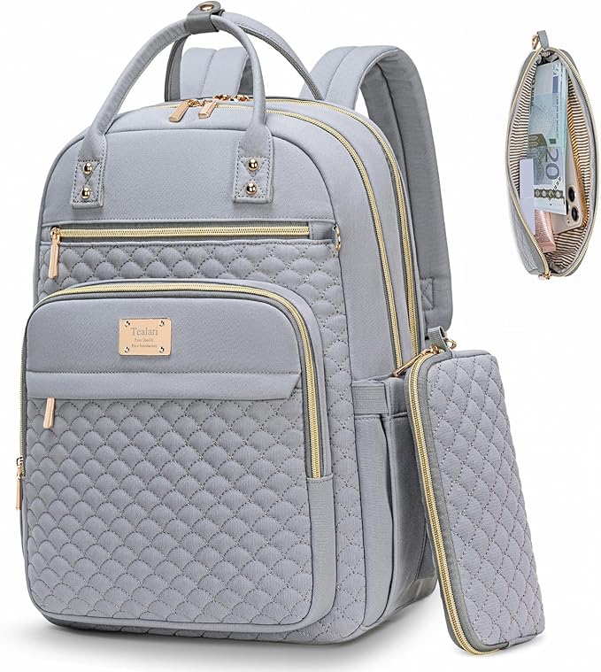 Tealari Laptop Backpack for Women,15.6 Inch Laptop Backpack for Work,Water Resistant Travel Backpack,College Bookbag with Wallet