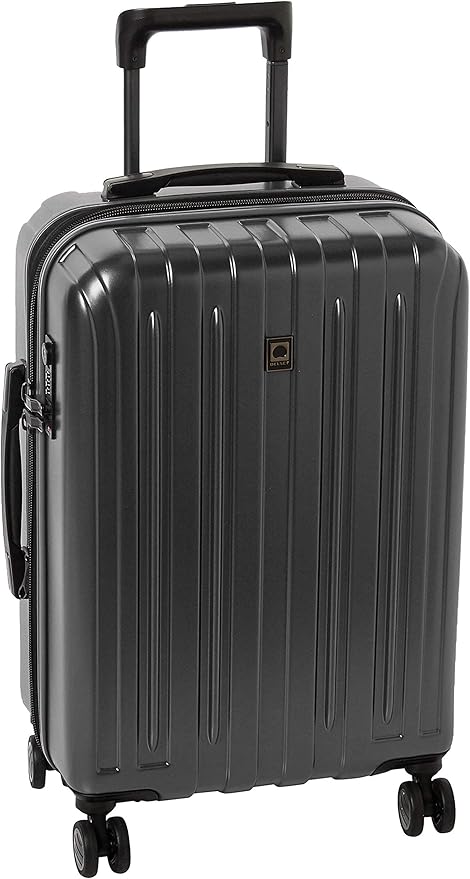 DELSEY PARIS Titanium Hardside Expandable Luggage with Spinner Wheels, Black, Carry-On 21 Inch