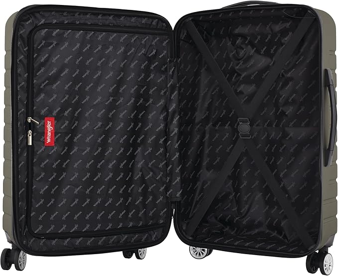 Wrangler Tahoe 3 Piece Spinner Luggage Set, Smokey Olive