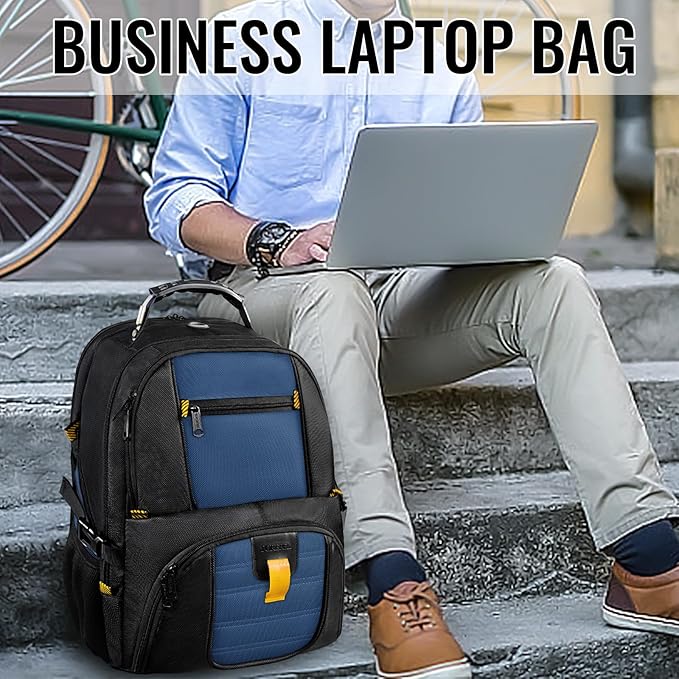 YOREPEK Large Backpack for Men, Extra Large Laptop Backpacks for Men Women, Water Resistant Travel Backpack Airline Approved Business Work Bag Fits 17 Inch Computer, Black