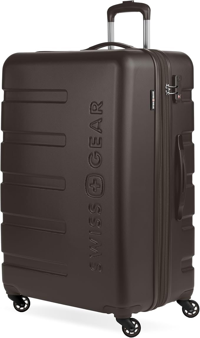 SwissGear 7366 Signature Hardside Expandable Luggage with Spinner Wheels, TSA Lock, Chocolate, Checked-Large 27-Inch
