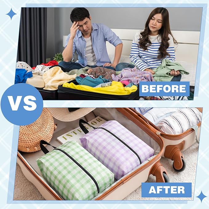 6 Pcs Travel Shoe Bags with Zipper Portable Suitcase Shoe Organizer Packing for Men Women Nylon Multicolor(L,Fresh Color)