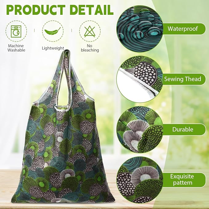 Paterr 24 Pcs Foldable Reusable Shopping Bag Recycle Travel Grocery Bag Fold to Pocket Tote Bulk for Daily Supplies Load