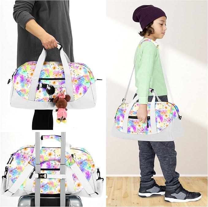 Stumdo Kids Overnighter Duffel Bags for kids, Carry-On Size & Ideal for School Practice or Overnight Travel Weekender Tote for Travel Gym Sport bag for Boys & Girls (11-fhua)