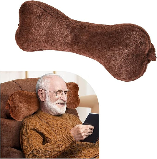 Head Pillow for Recliner Chair，for Sofa, Recliner Neck Pillow, Bone Couch Neck Pillow (Brown)
