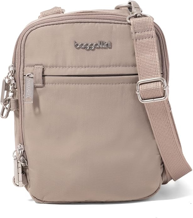 Baggallini Securtex® Anti-theft Mini Everything Crossbody Bag, 6.3"x8.25" Rfid, Locking Zippers & Cut-resistant Strap