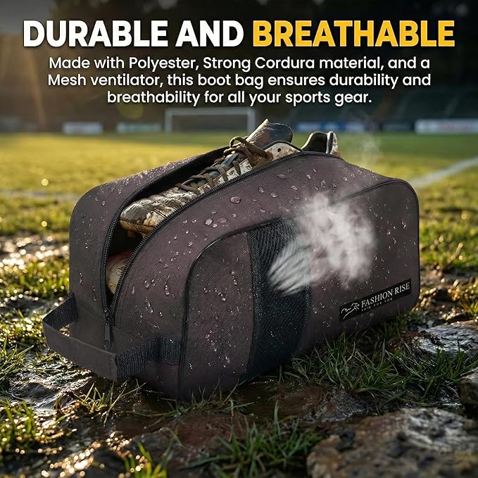 Waterproof Sports Boot/Shoe/Travel Bag for Football Cricket Rugby Golf Toiletry Gym for Boy/Girl Men/Women (Grey)