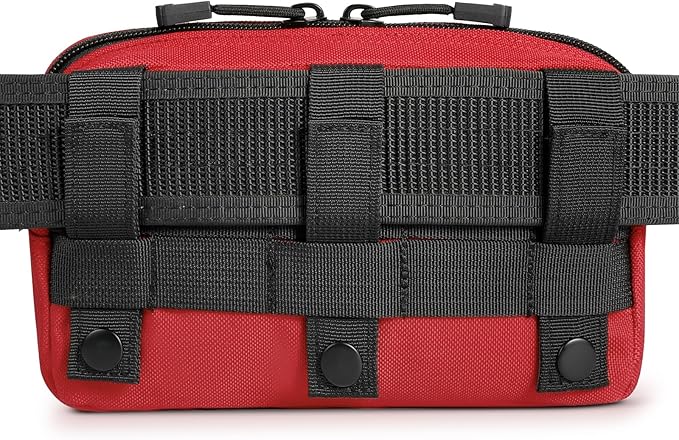 FRTKK Tactical Molle Admin Pouch Utility Laser Cut EDC Tool Pouch Bag Horizontal Modular Pouches Include US Flag Patch and Keychain