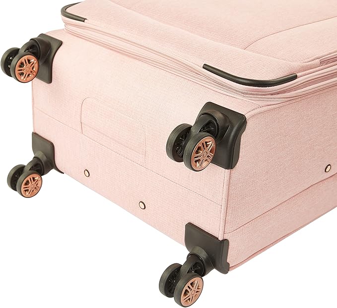 kensie Hudson Softside 3-Piece Spinner Luggage Set, Rose