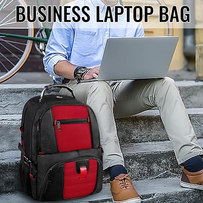 YOREPEK Large Backpack for Men, Extra Large Laptop Backpacks for Men Women, Water Resistant Travel Backpack Airline Approved Business Work Bag Fits 18.4 Inch Computer, Black