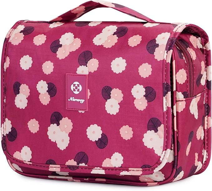Narwey Small Hanging Travel Toiletry Bag for Women, Travel Bag for Toiletries, Makeup Bag Organizer Make Up Bags Cosmetic Bags for Girls