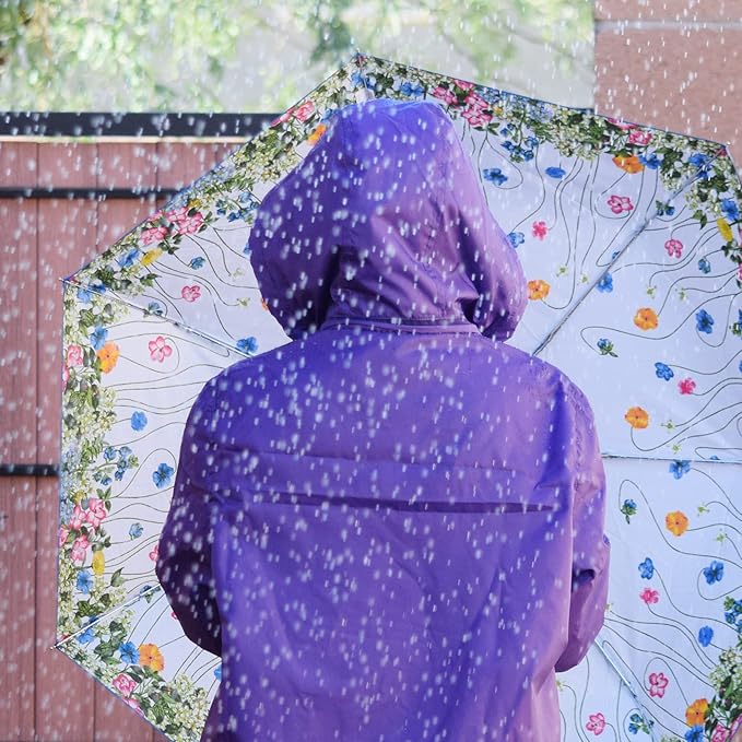 Totes Auto Open/Close Compact Umbrella with Printed Under Canopy