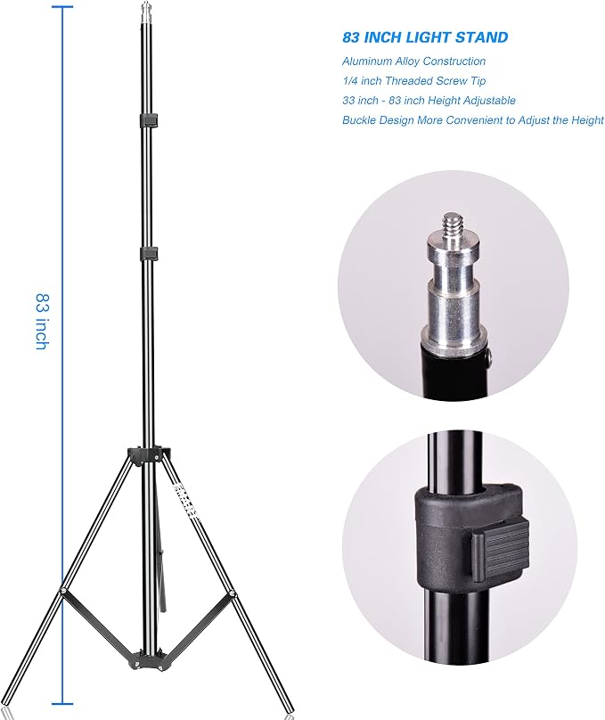 EMART Photography Umbrella, 400W 5500K Lighting kit for Vedio, Studio-2Pack | 33" Reflective Umbrella Lights with Stand & 2x45W E26 / E27 Spiral Light Bulbs, Continuous Photo Light for Camera Shooting