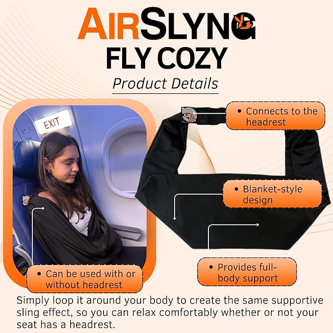 The Slyng Two Pack-Premium Travel Blanket System – Blanket Body Sling for Deep Plane Sleep | Full-Body Support, Breathable, Compact Carry-On Travel Essential for Long Flights and Car Road Trips