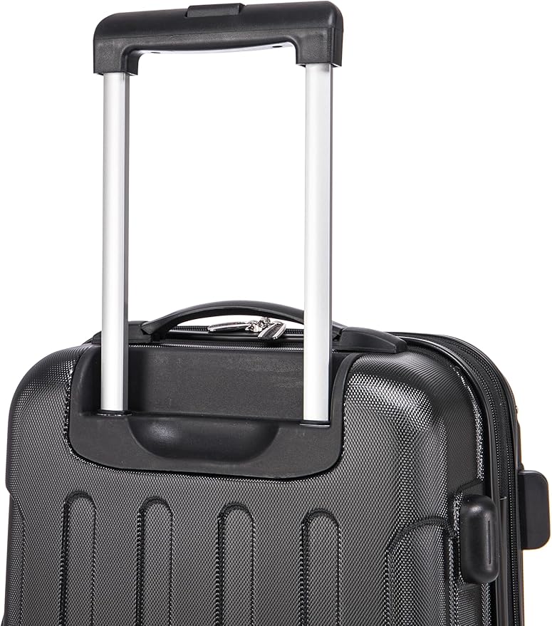 Rockland London Hardside Spinner Wheel Luggage Set, Black, Carry-On 20-Inch and Tote 14-Inch (F1902-BLACK)