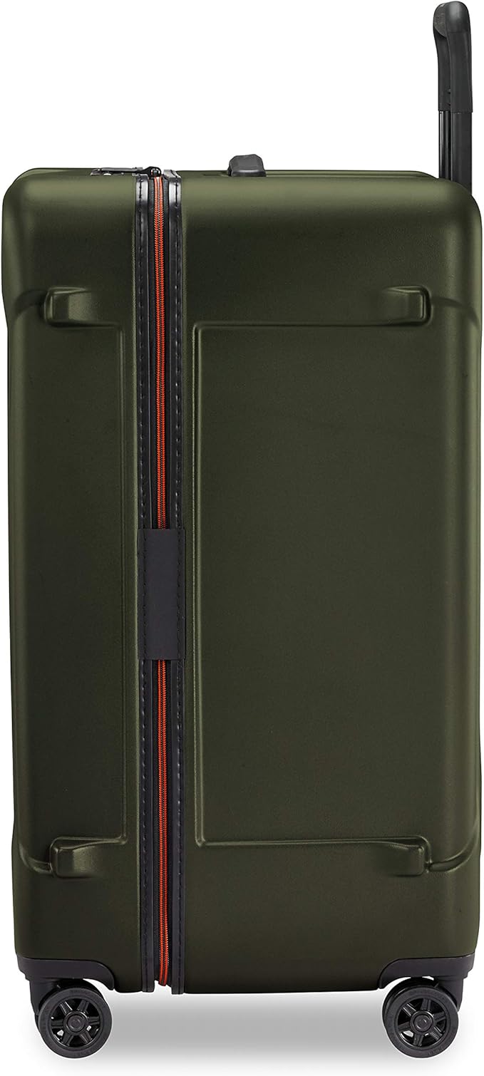 Briggs & Riley 28" Medium Trunk Spinner - Checked Luggage for Travel, Suitcases with Wheels, Hardside Rolling Bag for Men & Women, Self-Repairing Zipper - Torq Collection, Hunter Green