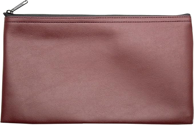 Multi-Purpose Zipper Bag, Reusable, Travel Pouch, Lightweight, Makeup Organizer, 11 x 6 Inch (Burgundy)