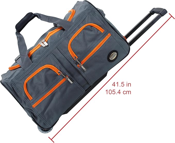 Rockland Rolling Duffel Bag, Black, 22"