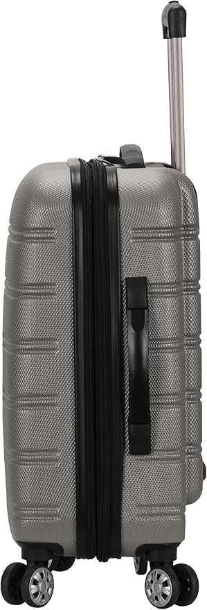 Rockland Melbourne Hardside Expandable Spinner Wheel Luggage, Silver, 2 Piece Set (20"/28")
