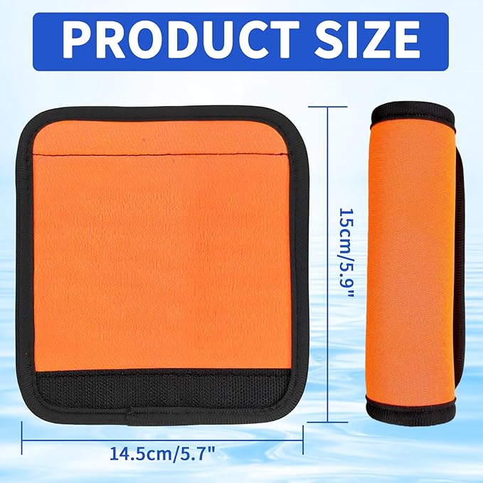 6 Pack Luggage Handle Wrap for Suitcase Luggage Tags Bright Soft Suitcase Identifiers Luggage Handle Covers Travel Accessories, Orange