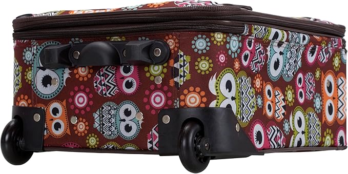 Rockland Fashion Softside Upright Luggage Set, Expandable, Owl, 2-Piece (14/19)