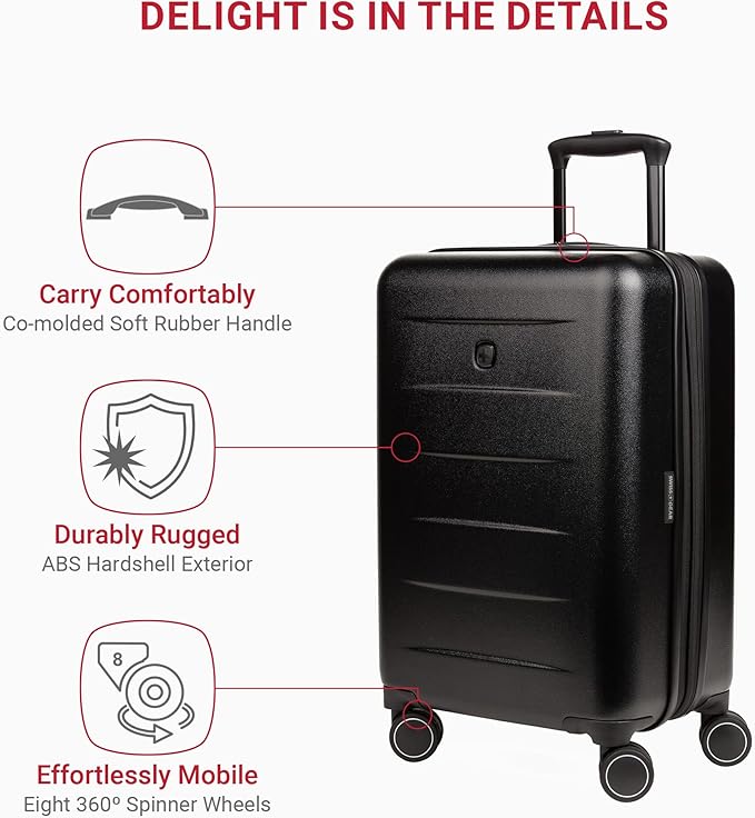 SwissGear 8020 Eclipse Collection Hardside Expandable Luggage – Black