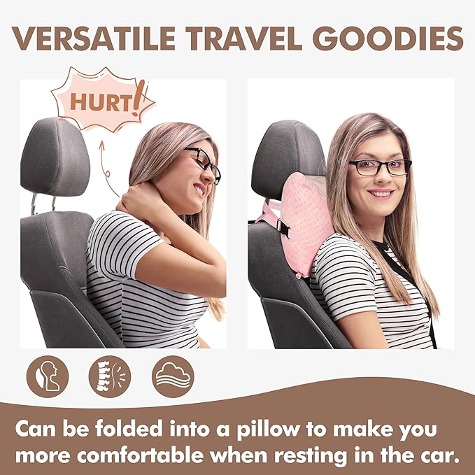 Tirrinia Travel Blanket and Pillow Set, Soft Compact Airplane Blanket with Foot Pockets, 4-in-1 Travel Essentials for Women Men, Portable Travel Gifts for Her, Travel Blanket for Airplanes, Cars
