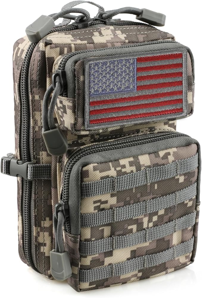 LIVANS Tactical Molle Utility Pouch, EDC Tool Pouch Tactical Phone Pouches Mini Waist Pouches Medical EDC IFAK Pack Mini Design of 3-Day Backpack