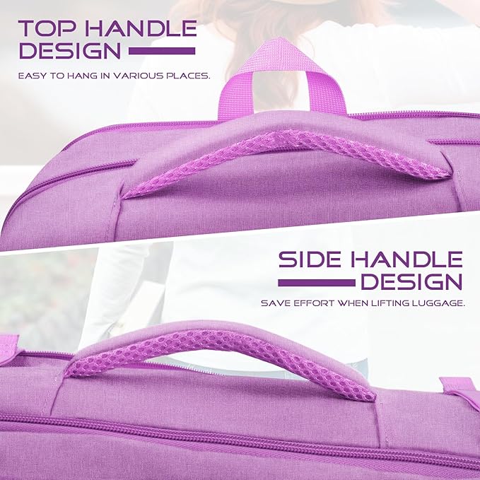 Travel Backpack for Women, Expanable Carry on Backpack, TSA 17.3 inch Laptop Bag Flight Approved, Lightweight Waterproof Business Luggage Bag, Travel Gifts for Women, Purple