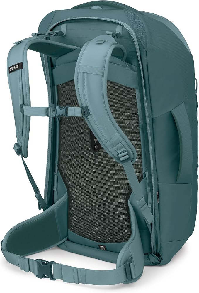 Osprey Farpoint 70L Men's Travel Backpack - Large Adjustable Travel Bag with Detachable Daypack, Cascade Blue/Torrent Blue
