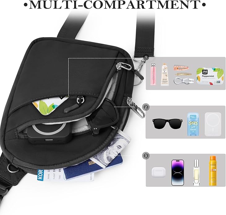 TOPEAST Anti Theft Crossbody Bags for Women Men, Small Sling Crossbody Bag Travel Purse Shoulder Wallet with RFID Blocking