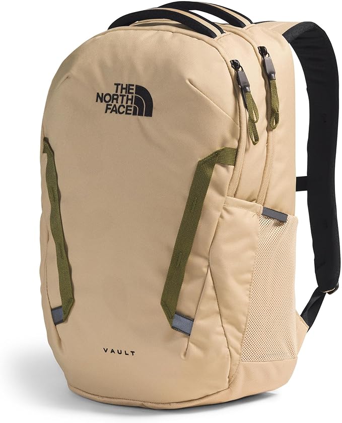 The North Face Vault Everyday Laptop Backpack - Commuter Travel Bag, Water-Repellent Finish, Spacious Compartment, Khaki Stone/TNF Black, One Size