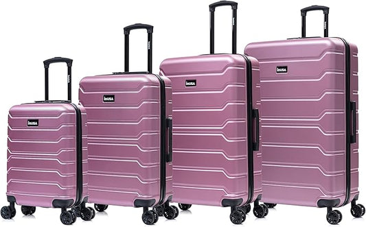 InUSA TREND Luggage with Spinner Wheels | Durable Lightweight Hardside Suitcase, Travel Sets with Handle and Trolley | (20in, 24in, 28in, 32in) 4 Piece Set | Rose Gold