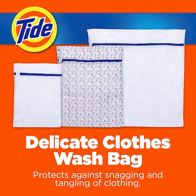 Tide Delicate Clothes Mesh Wash Bags for Wash Machine, 3 Pack (Small, Medium, and Large), Protects from Snagging, Tangling & Wear
