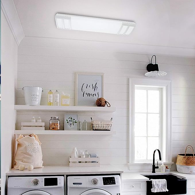 2FT LED Light 20W 2200lm LED Linear Flush Mount Lights, 4000K Neutral White, 2 Foot Kitchen LED Lighting Fixture Ceiling for Craft Room, Laundry, Fluorescent Tube Replacement
