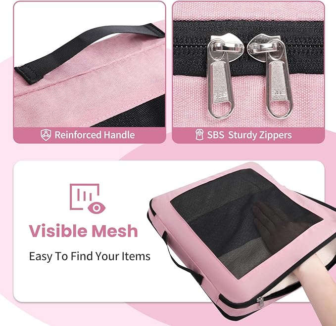 Compression Packing Cubes for Travel, Lightweight Vacation Travel Essentials, Travel Accessories for Suitcase Organizer Bags Set, Durable Luggage Organizer