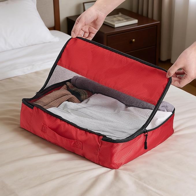 Packing Cubes Travel Storage Set, 5 Piece Luggage Organizer Bags, Multi-Color Compression Bags for Clothes, 15.7x12.2x3.9 Inch